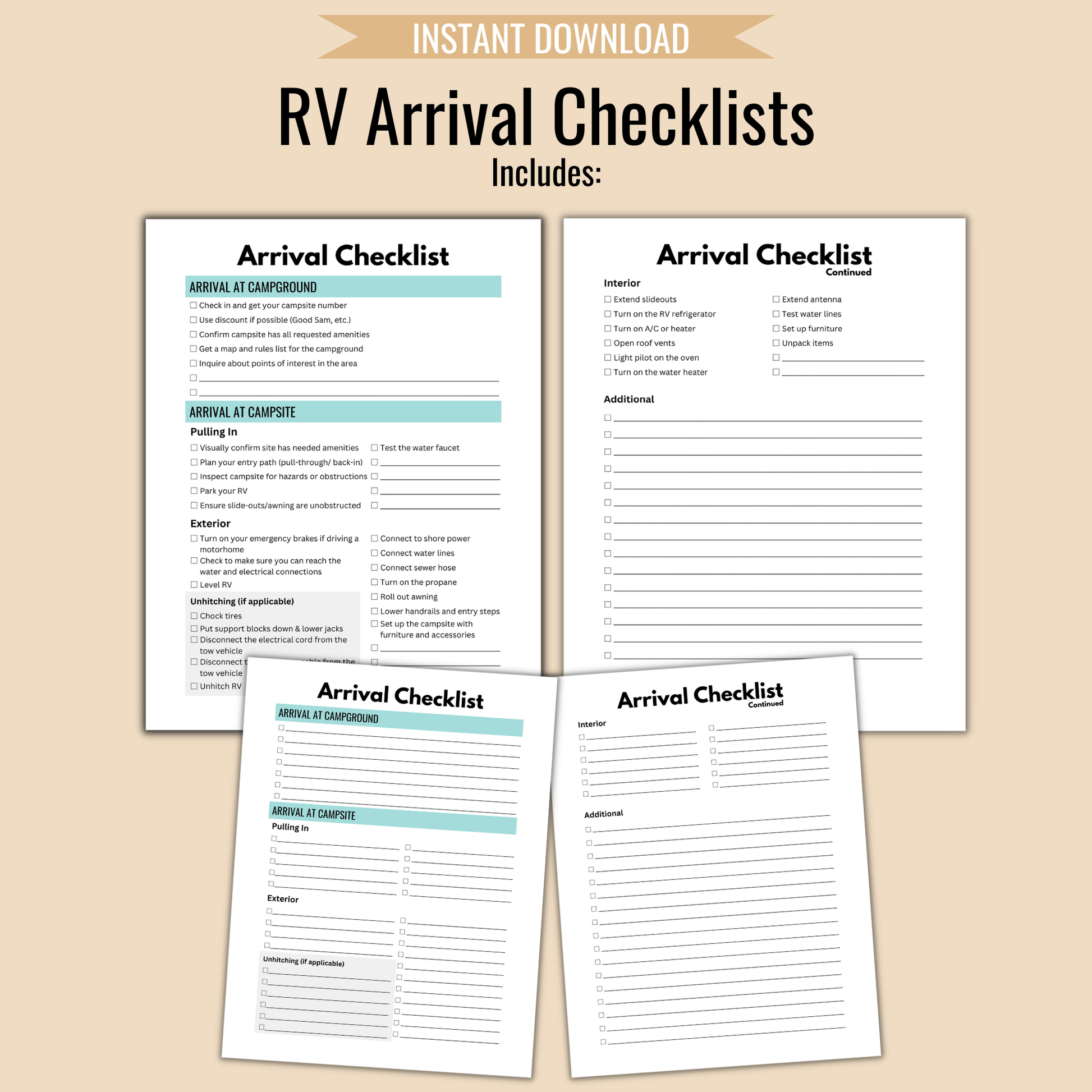 RV Arrival & Departure Checklists - Camper FAQs
