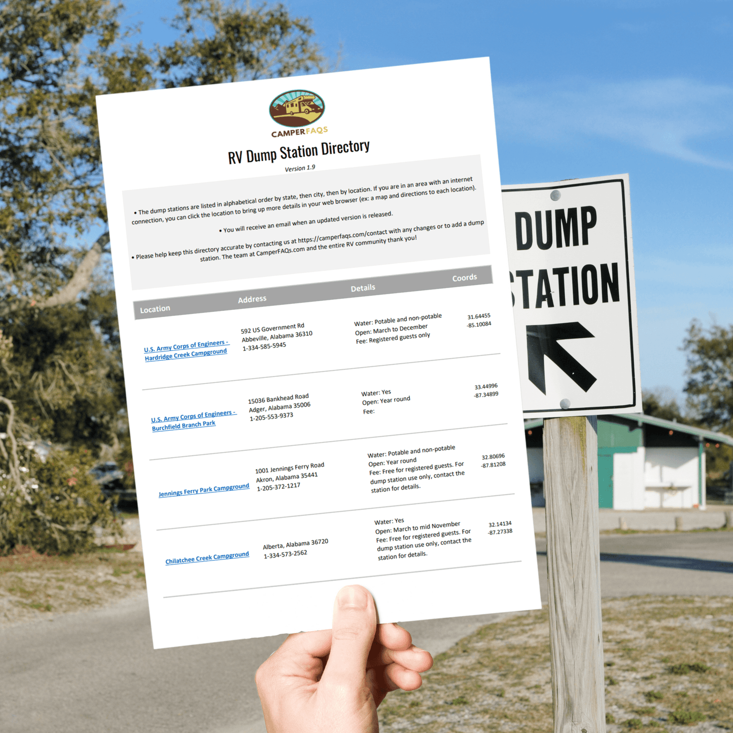 RV Dump Station Directory (Free Updates) - Camper FAQs