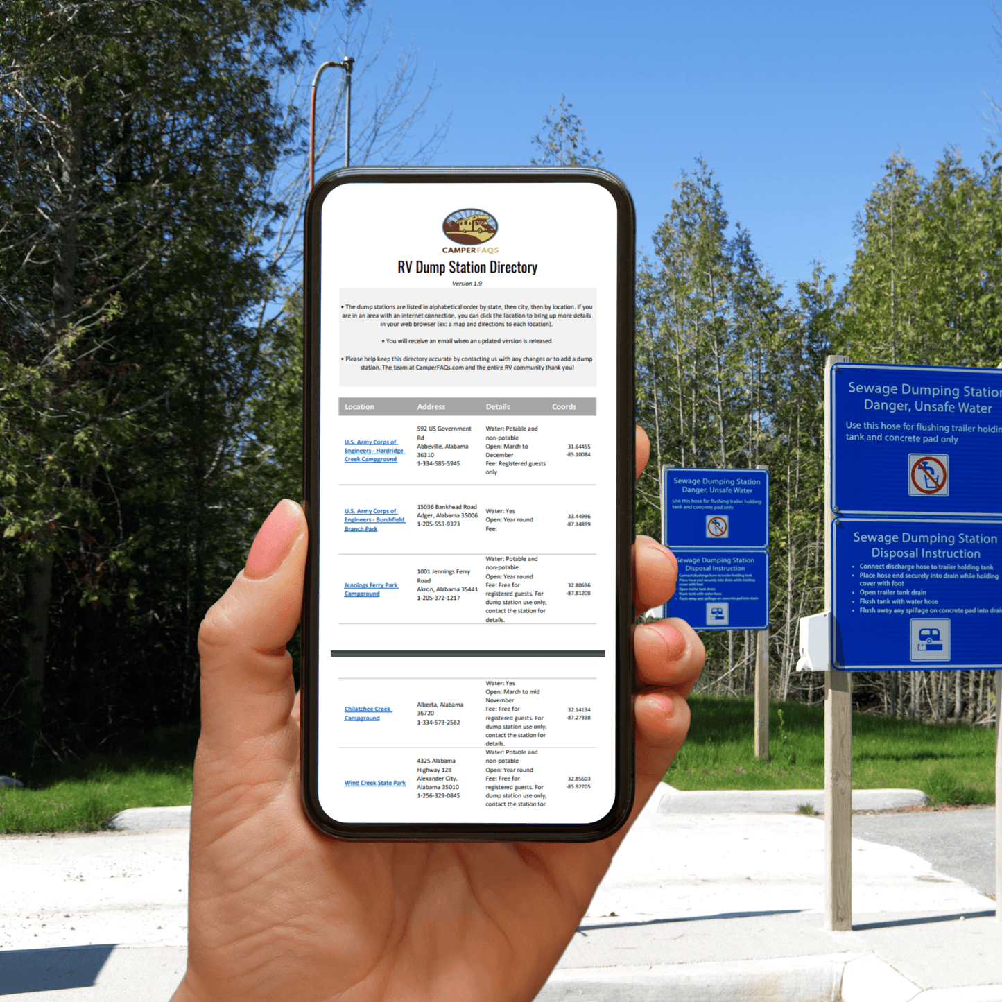 RV Dump Station Directory (Free Updates) - Camper FAQs