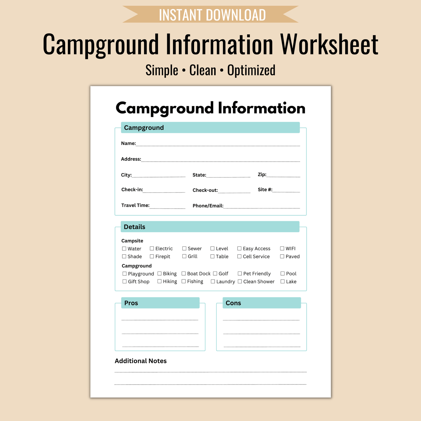 RV Trip Binder - Camper FAQs