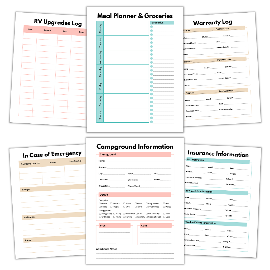 RV Planner & Tracker Sheets