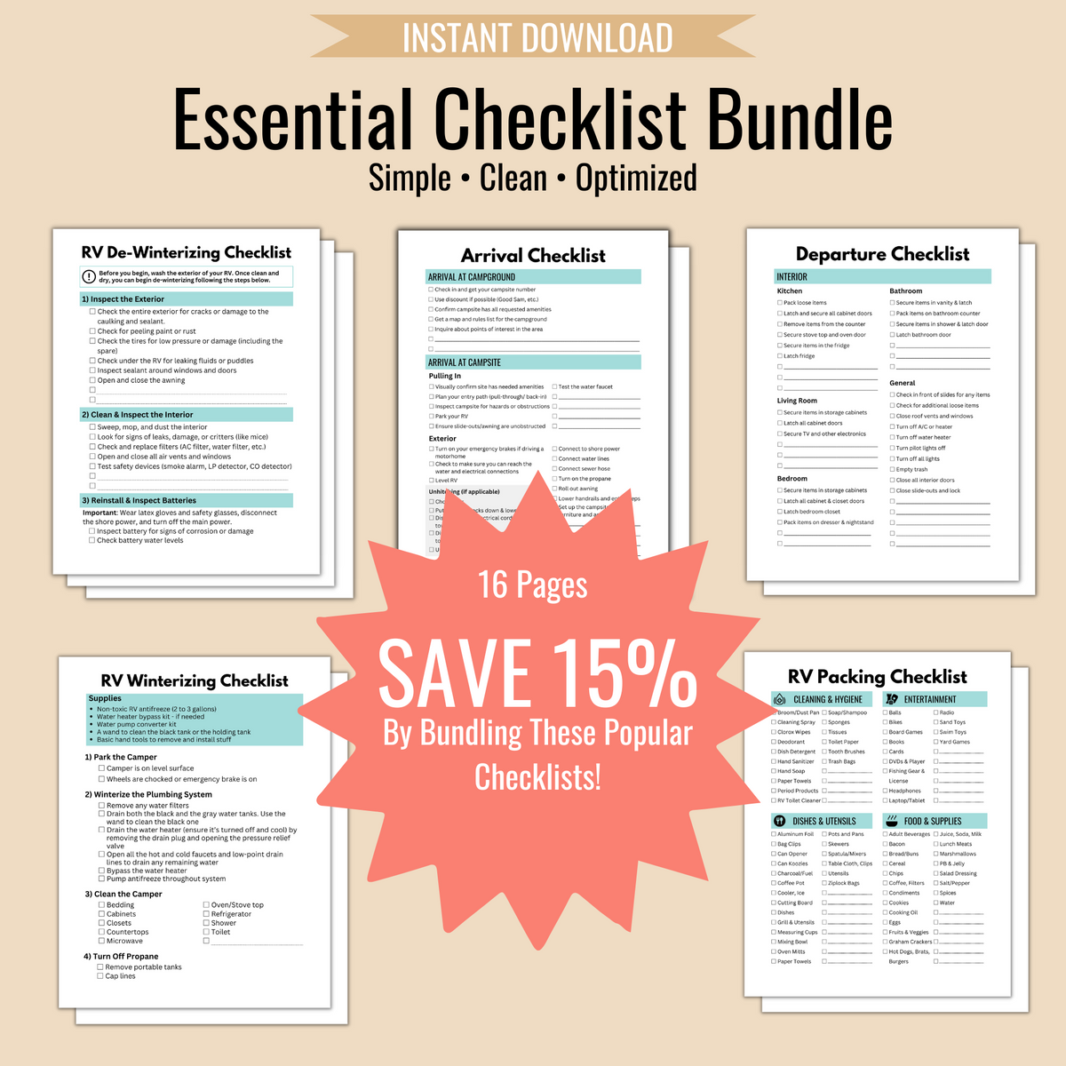 Escapees Rv Club Essential Rv Buyers Self Check Guide.pdf Essential RV Checklists Bundle (Save 15%) – Camper FAQs