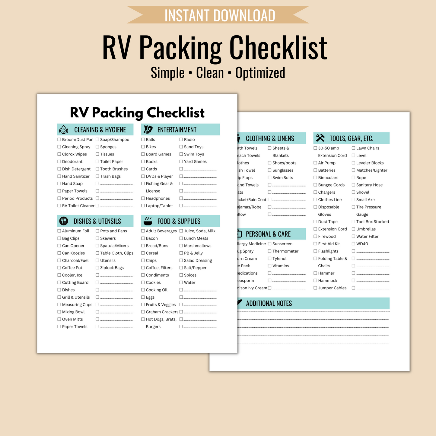 RV Packing Checklist