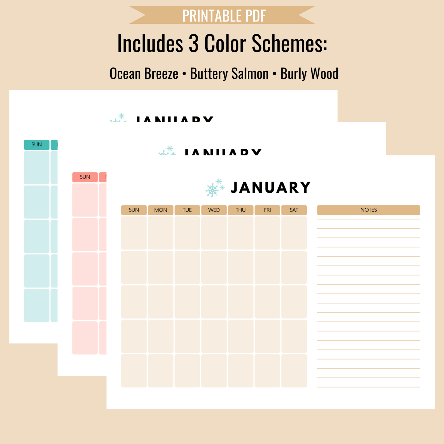 Blank Monthly Calendar 3 Colors - Camper FAQs