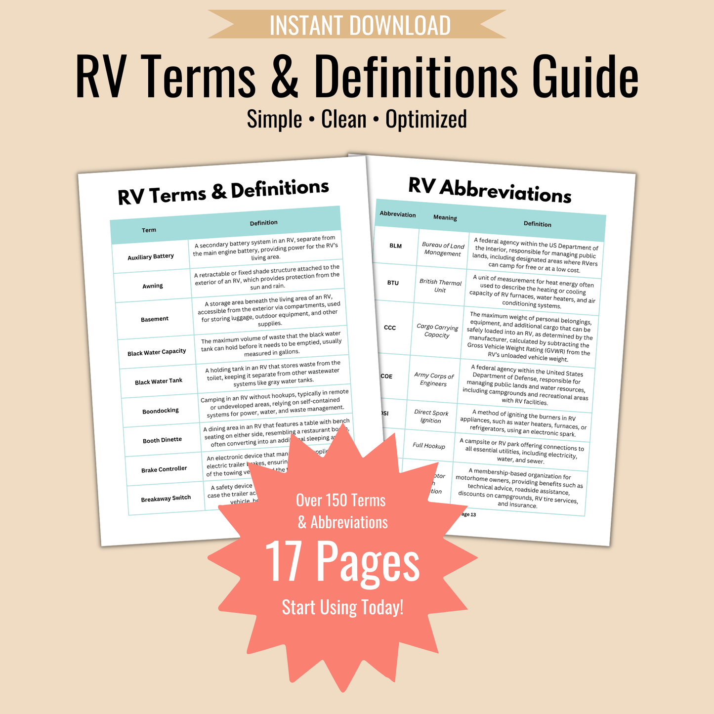 RV Terms & Definitions Guide (With Abbreviations & Slang) - Camper FAQs