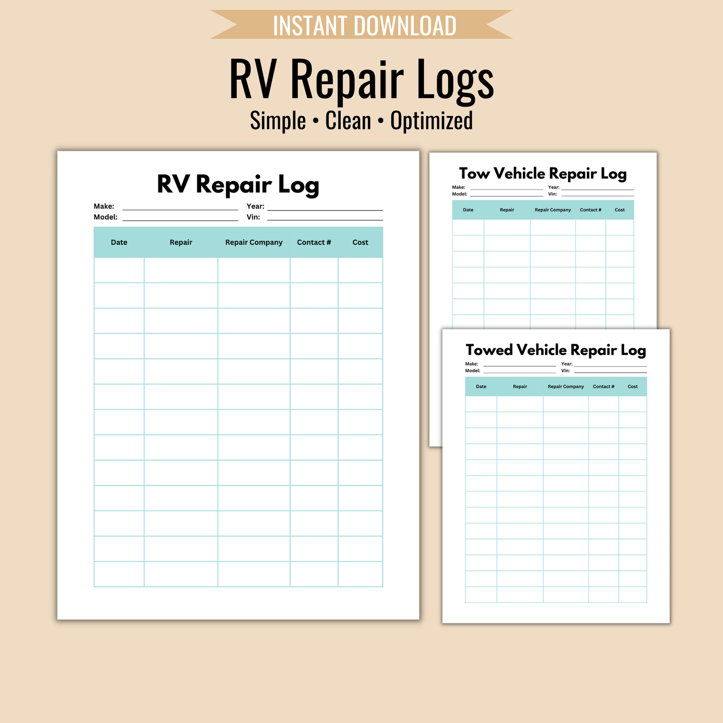 RV Trip Binder - Camper FAQs