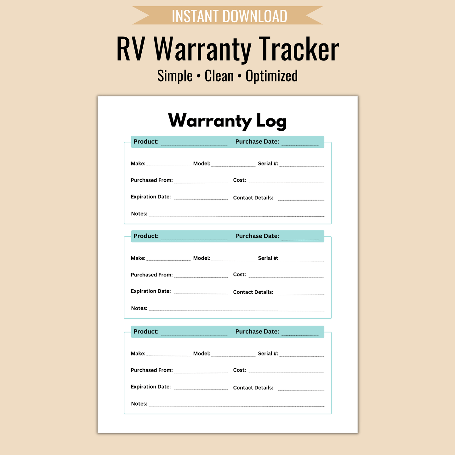 RV Trip Binder - Camper FAQs