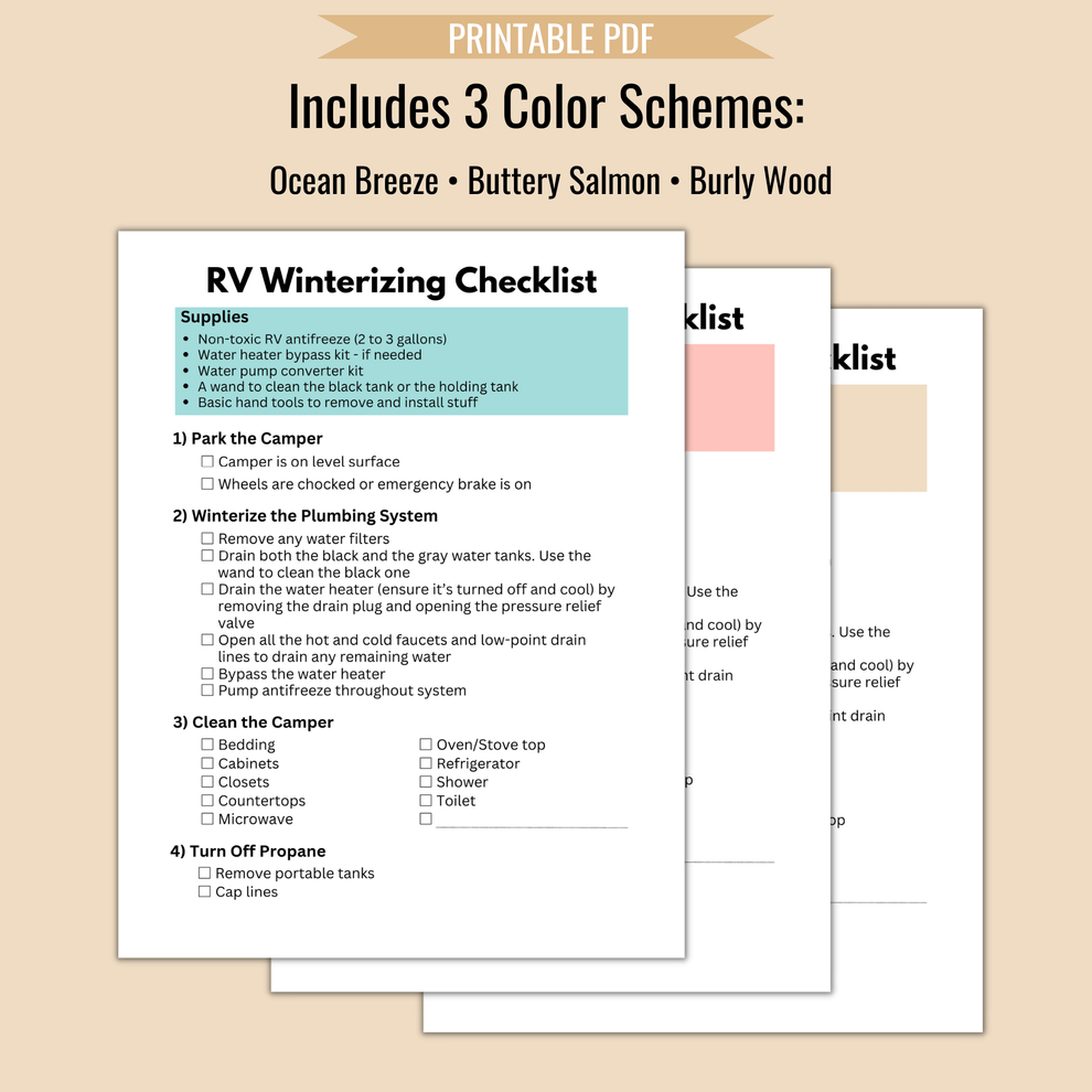 RV Winterizing Checklist (Download & Print) – Camper FAQs
