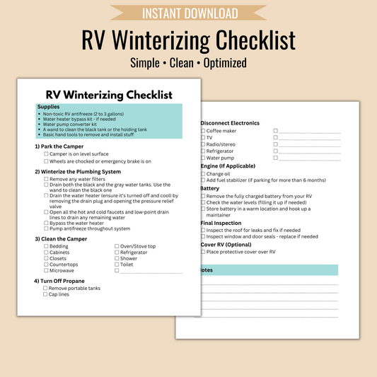 RV Winterizing Checklist - Camper FAQs